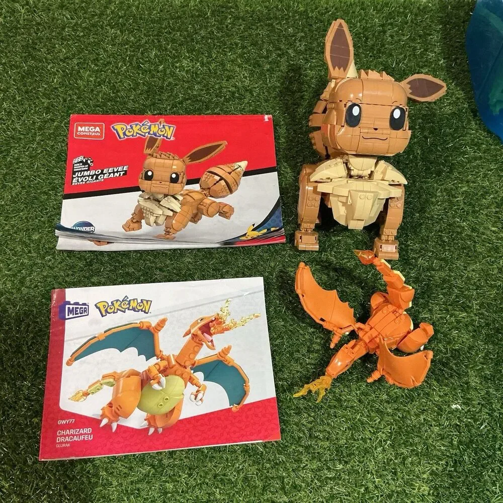 Mega Construx Pokemon Jumbo Eevee GMD34 Charizard GWY77 Lot Instructions